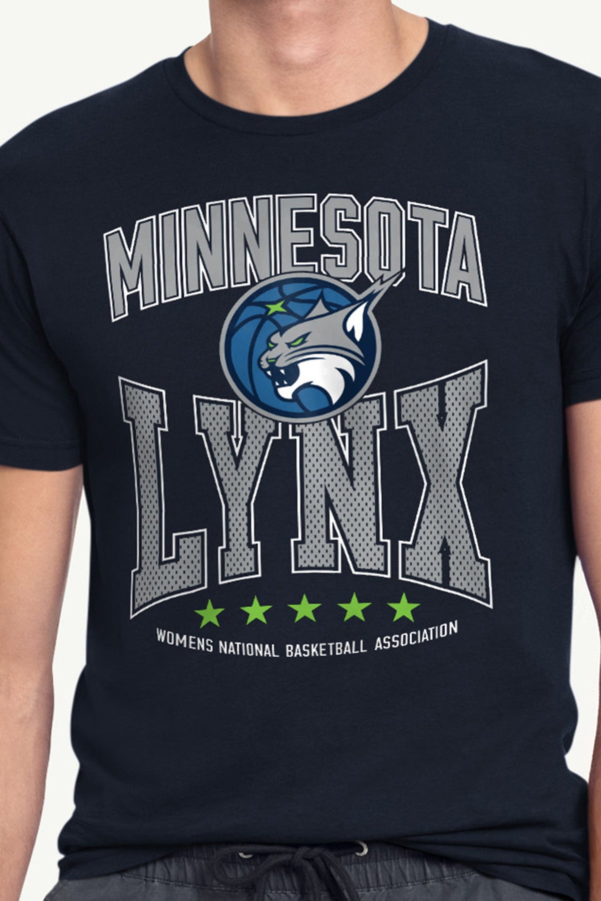 MENS WNBA MINNESOTA LYNX CENTER SQUEEZE T SHIRT - Navy