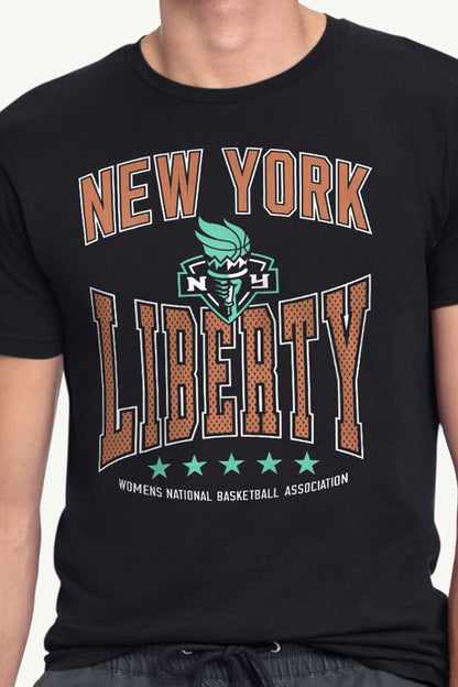MENS WNBA NEW YORK LIBERTY CENTER SQUEEZE T SHIRT - Black