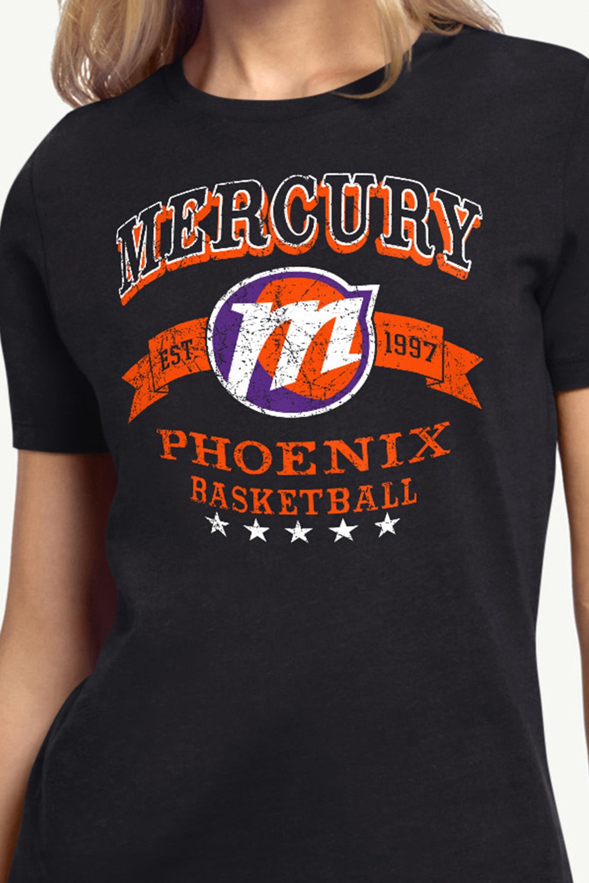 WOMENS WNBA PHOENIX MERCURY BLEACHERS & BANNER T SHIRT - Black