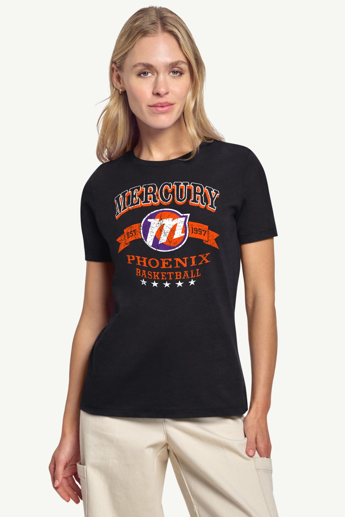 WOMENS WNBA PHOENIX MERCURY BLEACHERS & BANNER T SHIRT - Black
