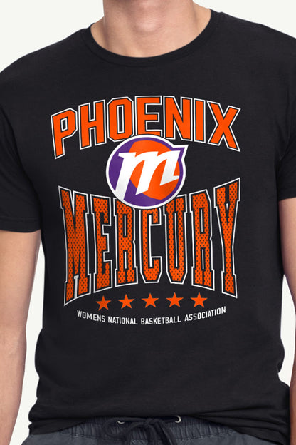 MENS WNBA PHOENIX MERCURY CENTER SQUEEZE T SHIRT - Black