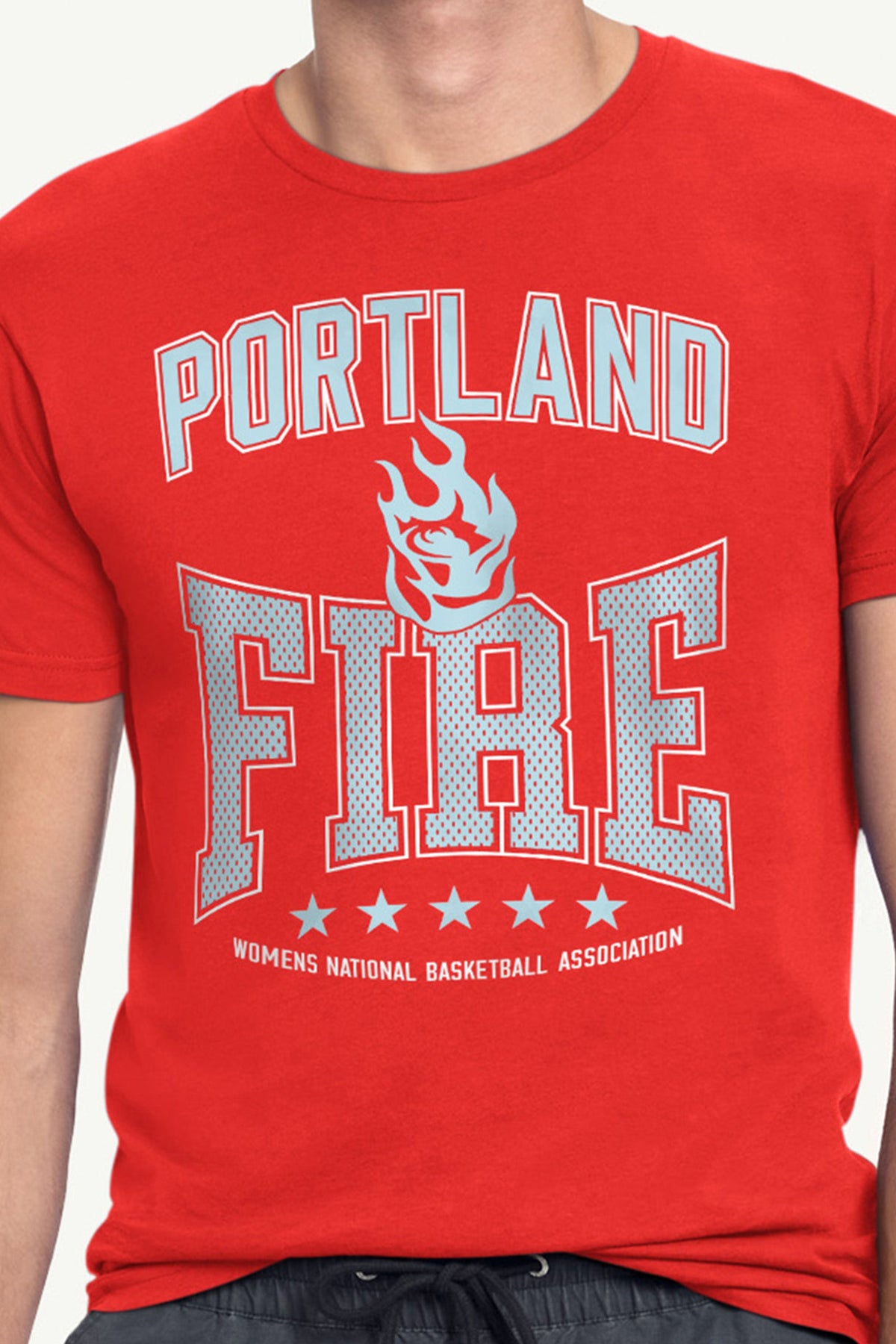 MENS WNBA PORTLAND FIRE CENTER SQUEEZE T SHIRT - Red
