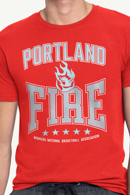 MENS WNBA PORTLAND FIRE CENTER SQUEEZE T SHIRT - Red