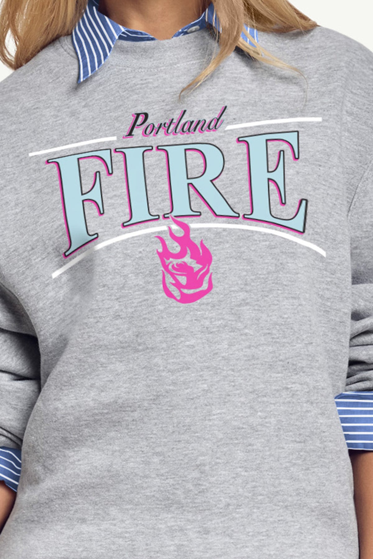 WOMENS WNBA PORTLAND FIRE ARCH SWEATSHIRT - Grey