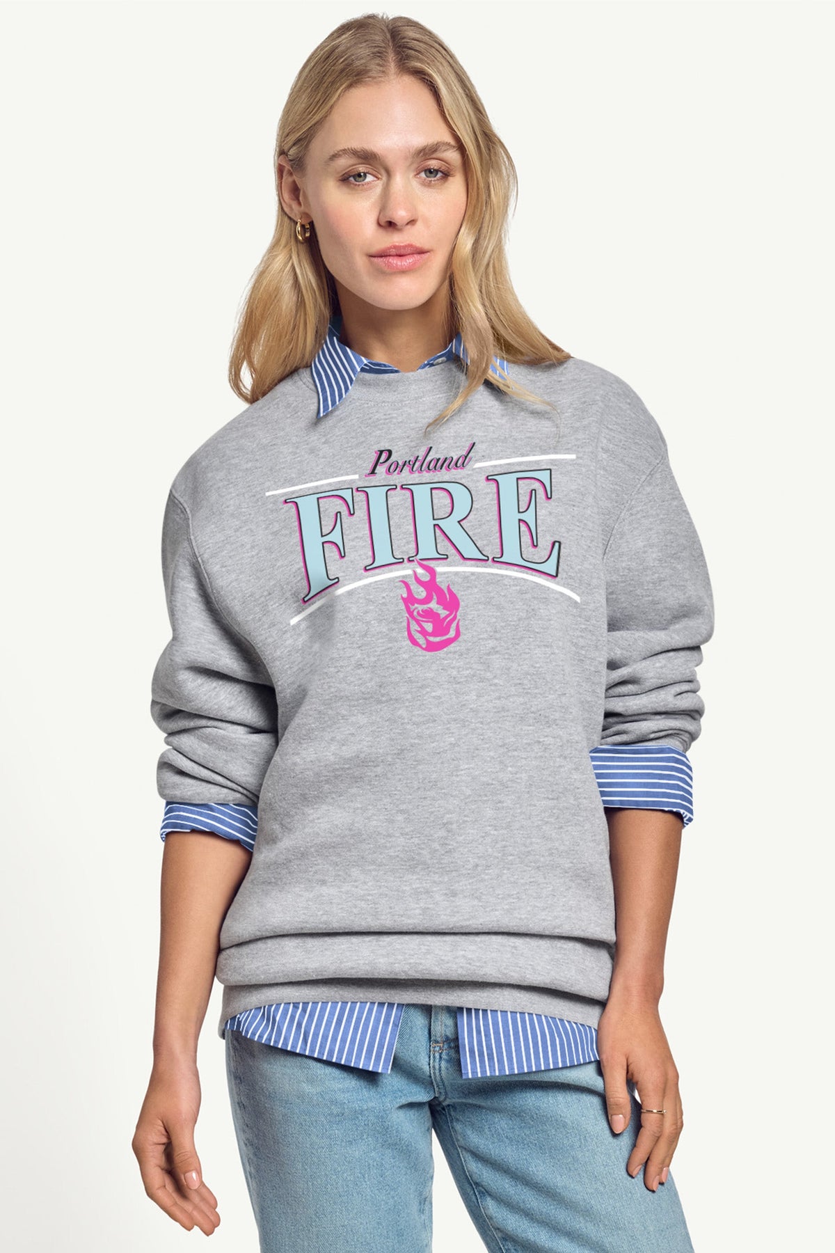 WOMENS WNBA PORTLAND FIRE ARCH SWEATSHIRT - Grey