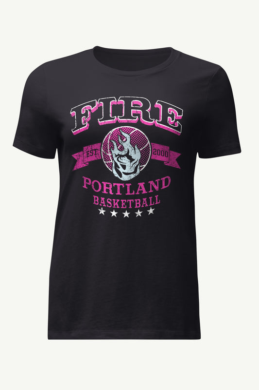 WOMENS WNBA PORTLAND FIRE BLEACHERS & BANNER T SHIRT - Black