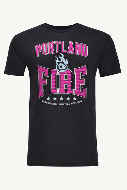MENS WNBA PORTLAND FIRE CENTER SQUEEZE T SHIRT - Black