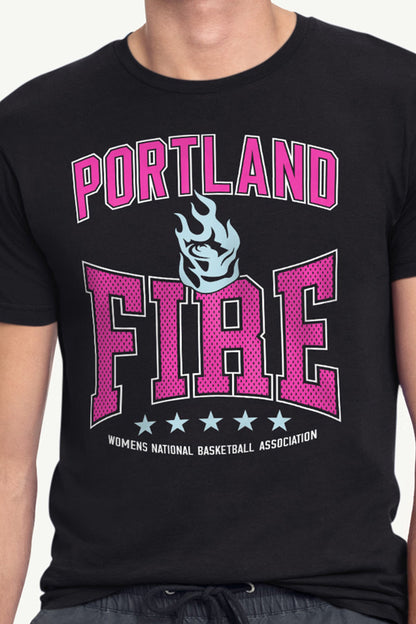 MENS WNBA PORTLAND FIRE CENTER SQUEEZE T SHIRT - Black