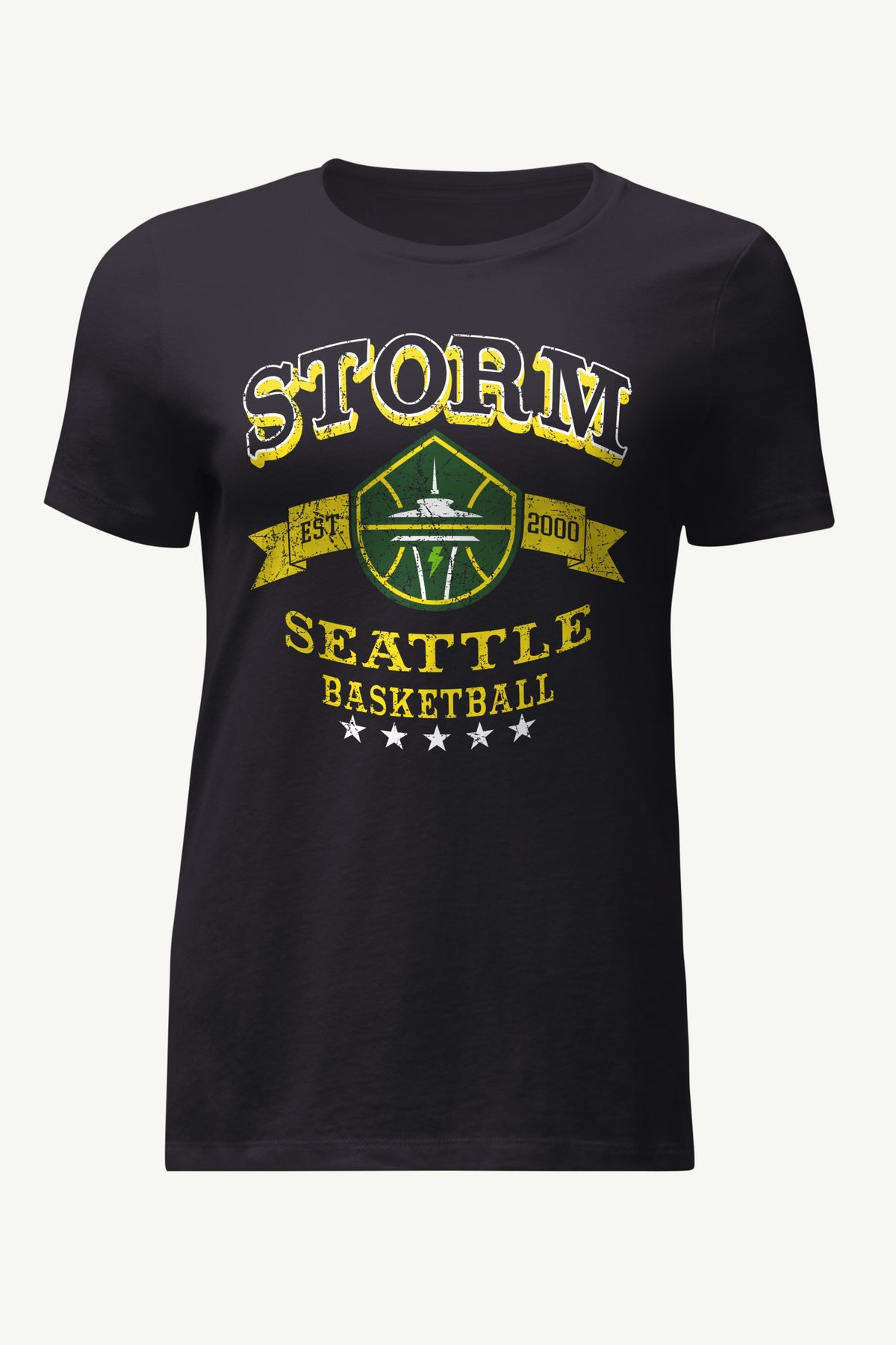 WOMENS WNBA SEATTLE STORM BLEACHERS & BANNER T SHIRT - Black