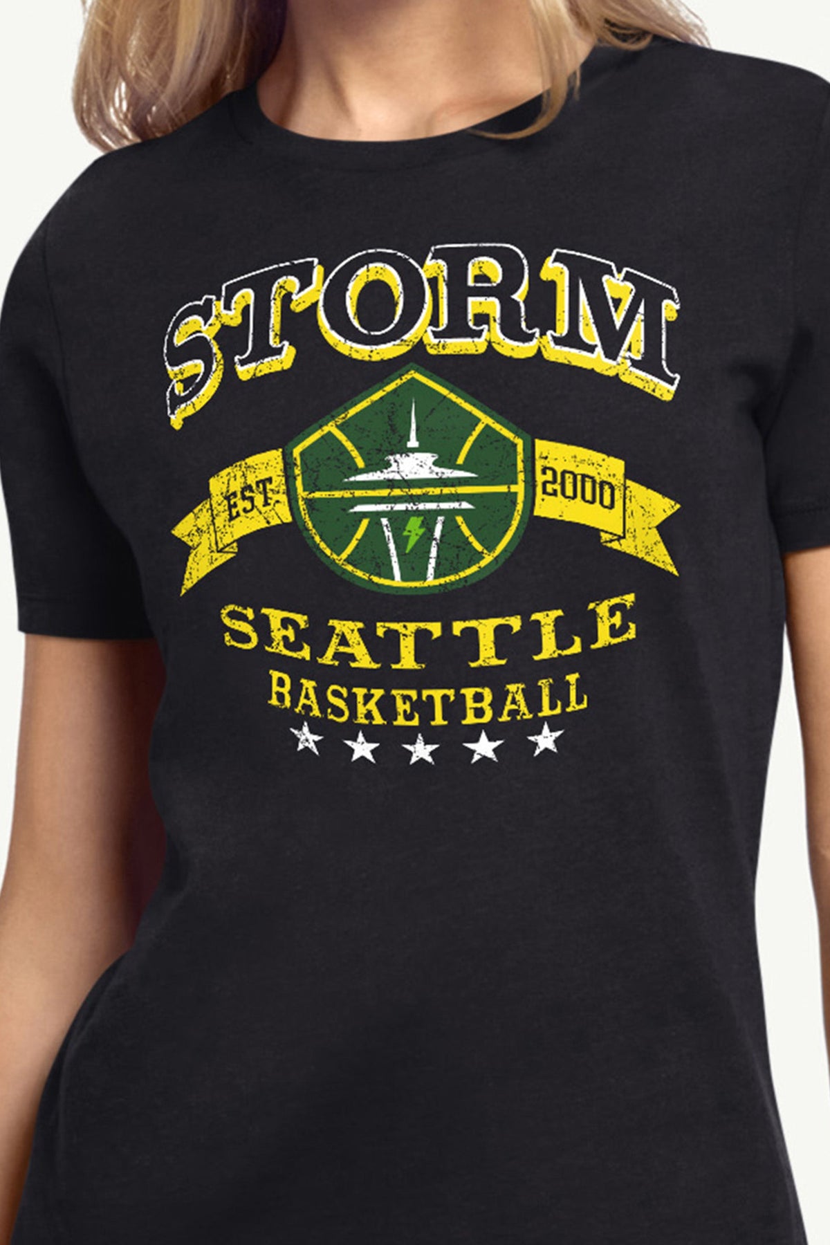WOMENS WNBA SEATTLE STORM BLEACHERS & BANNER T SHIRT - Black