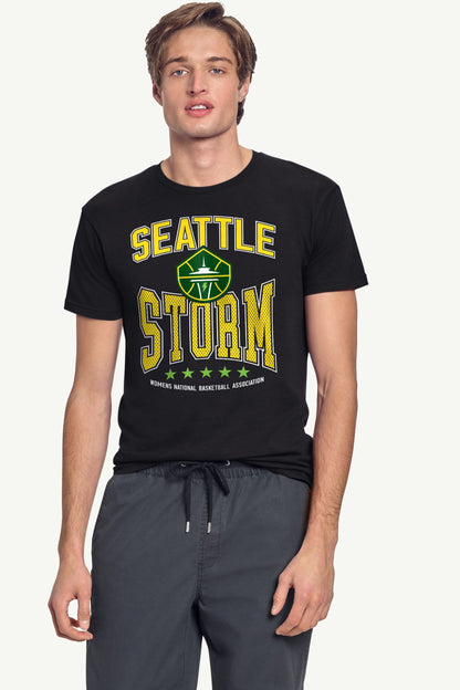 MENS WNBA SEATTLE STORM CENTER SQUEEZE T SHIRT - Black