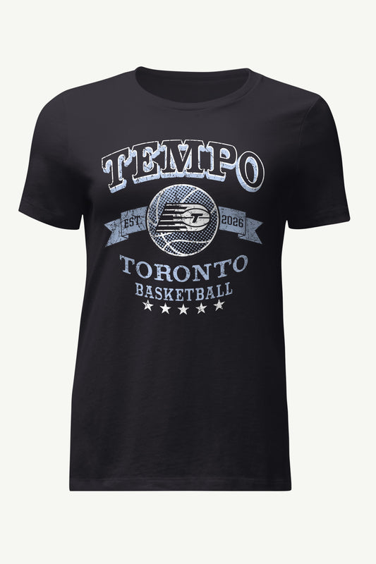 WOMENS WNBA TORONTO TEMPO BLEACHERS & BANNER T SHIRT - Black