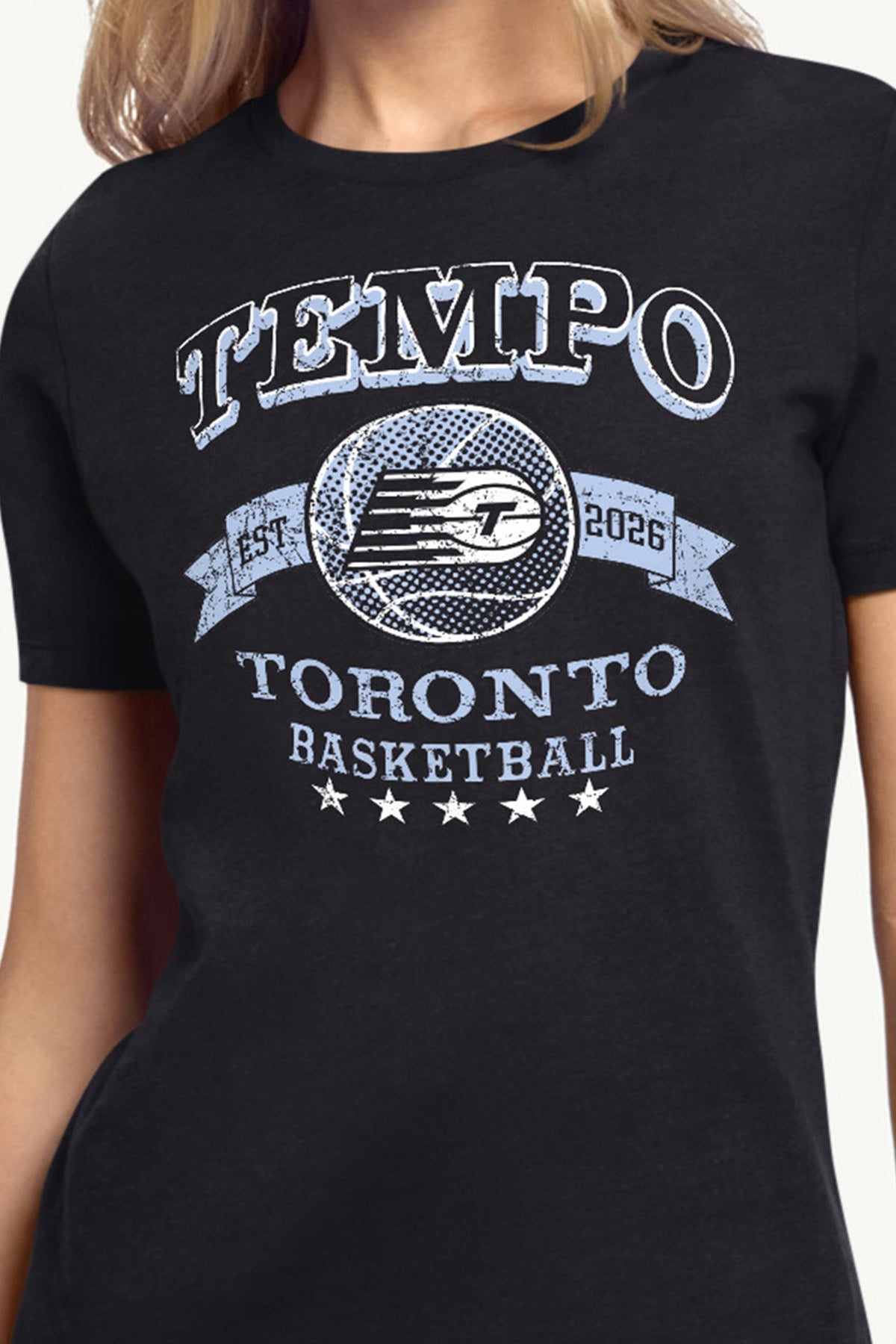 WOMENS WNBA TORONTO TEMPO BLEACHERS & BANNER T SHIRT - Black