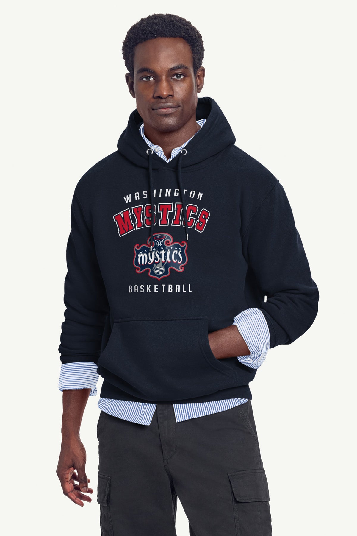 MENS WASHINGTON MYSTICS LOGO HOODIE - Navy