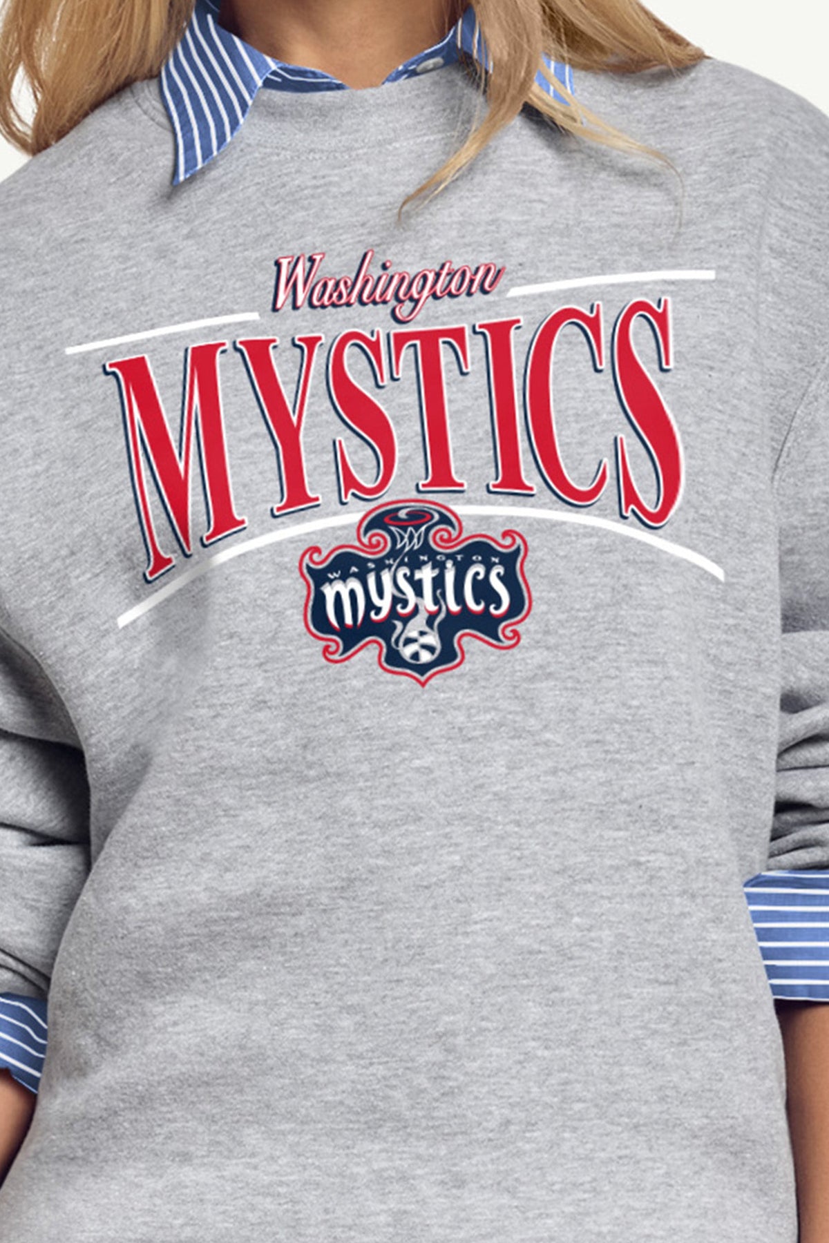 WOMENS WNBA WASHINGTON MYSTICS ARCH SWEATSHIRT - Grey