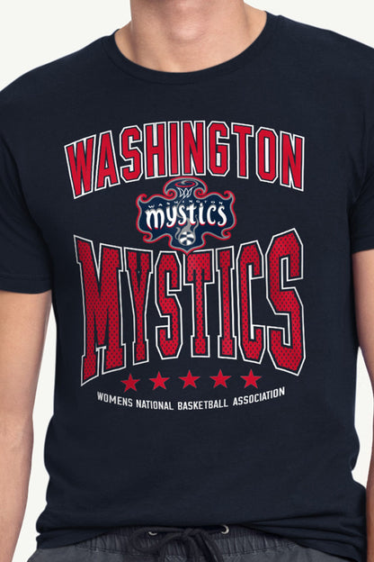 MENS WNBA WASHINGTON MYSTICS CENTER SQUEEZE T SHIRT - Navy