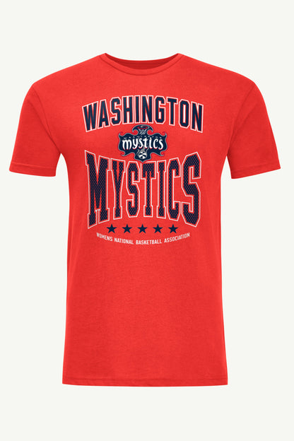 MENS WNBA WASHINGTON MYSTICS CENTER SQUEEZE T SHIRT - Red
