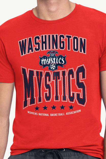 MENS WNBA WASHINGTON MYSTICS CENTER SQUEEZE T SHIRT - Red