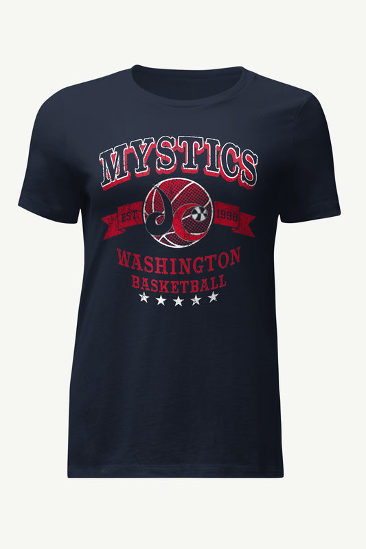 WOMENS WNBA WASHINGTON MYSTICS  BLEACHERS & BANNER T SHIRT - Navy