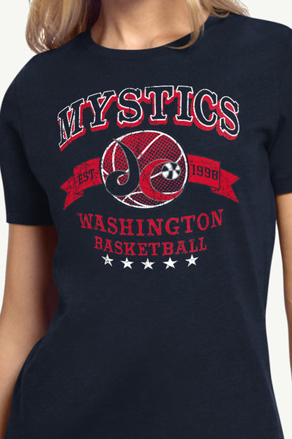 WOMENS WNBA WASHINGTON MYSTICS  BLEACHERS & BANNER T SHIRT - Navy