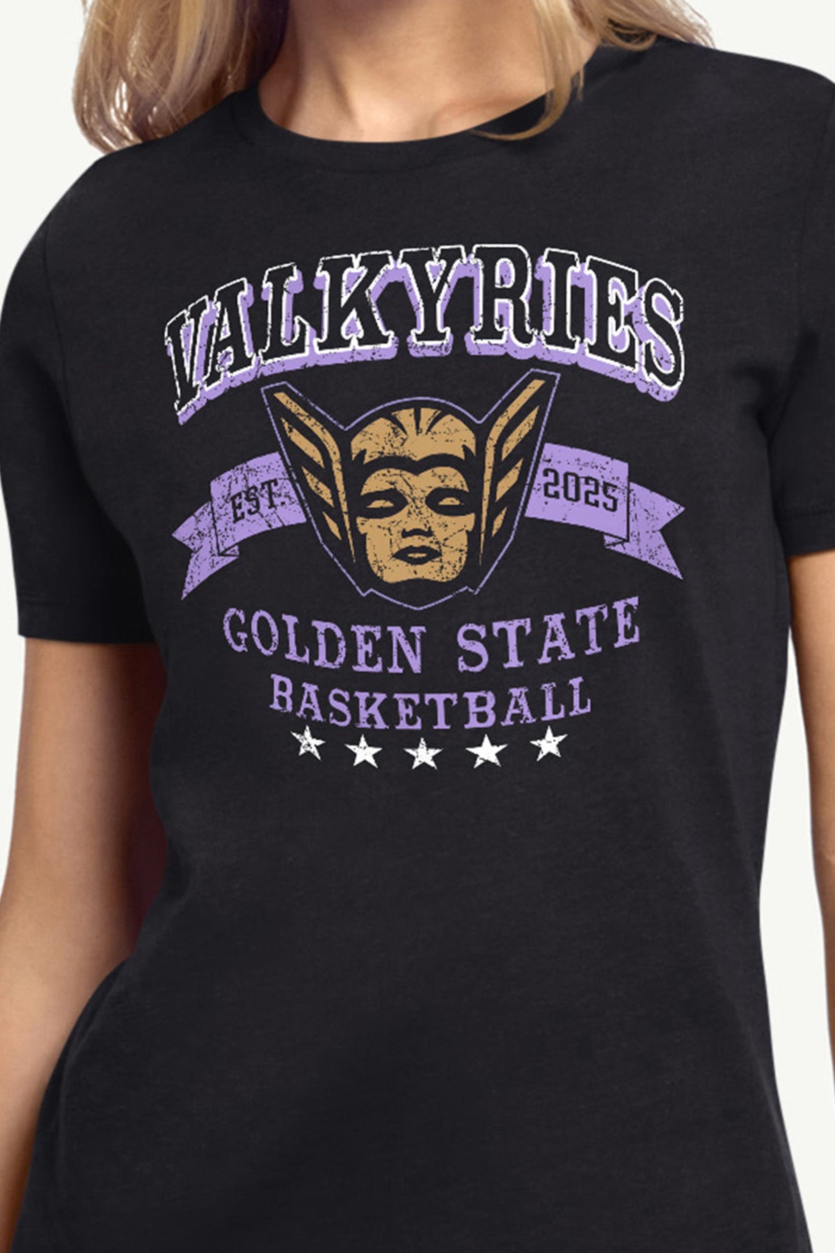 WOMENS WNBA GOLDEN STATE VALKYRIES BLEACHERS & BANNER T SHIRT - Black