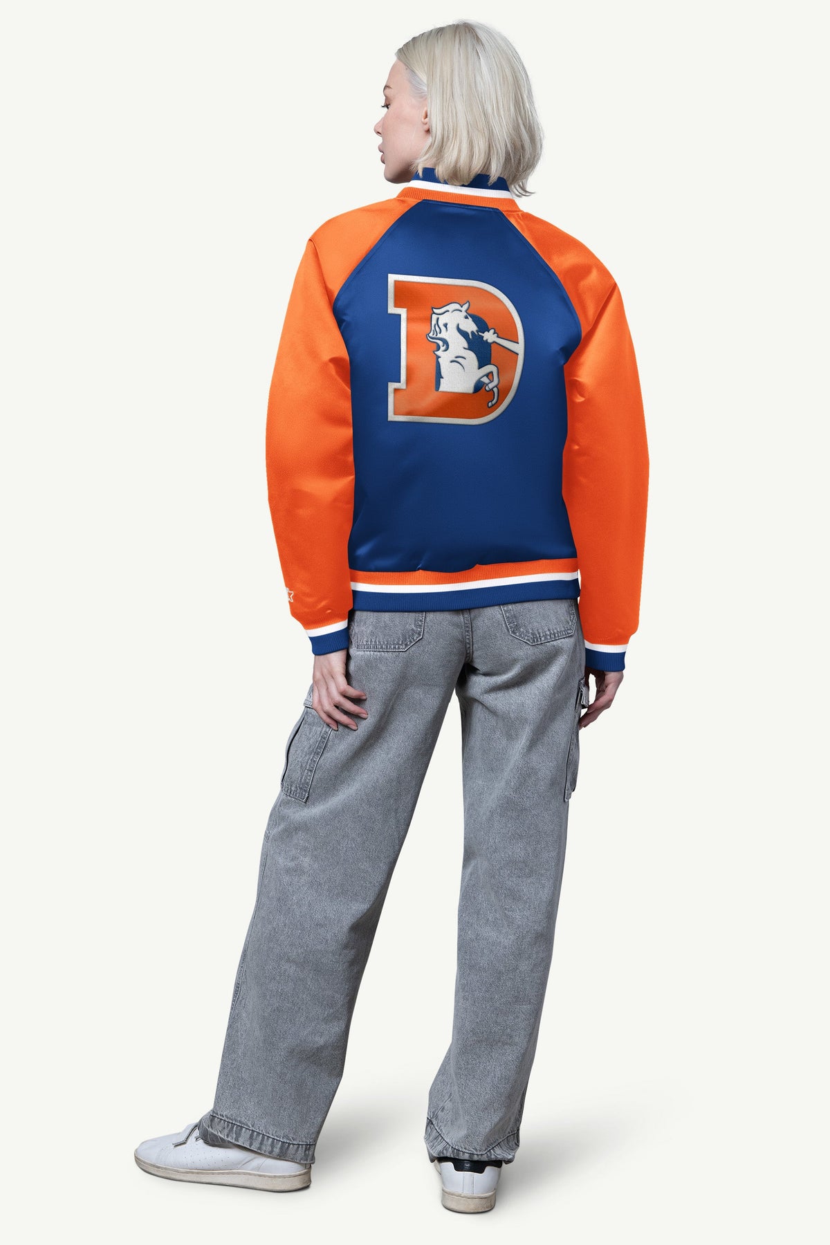 WOMENS DENVER BRONCOS FINAL SCORE SATIN VARSITY JACKET - Starter