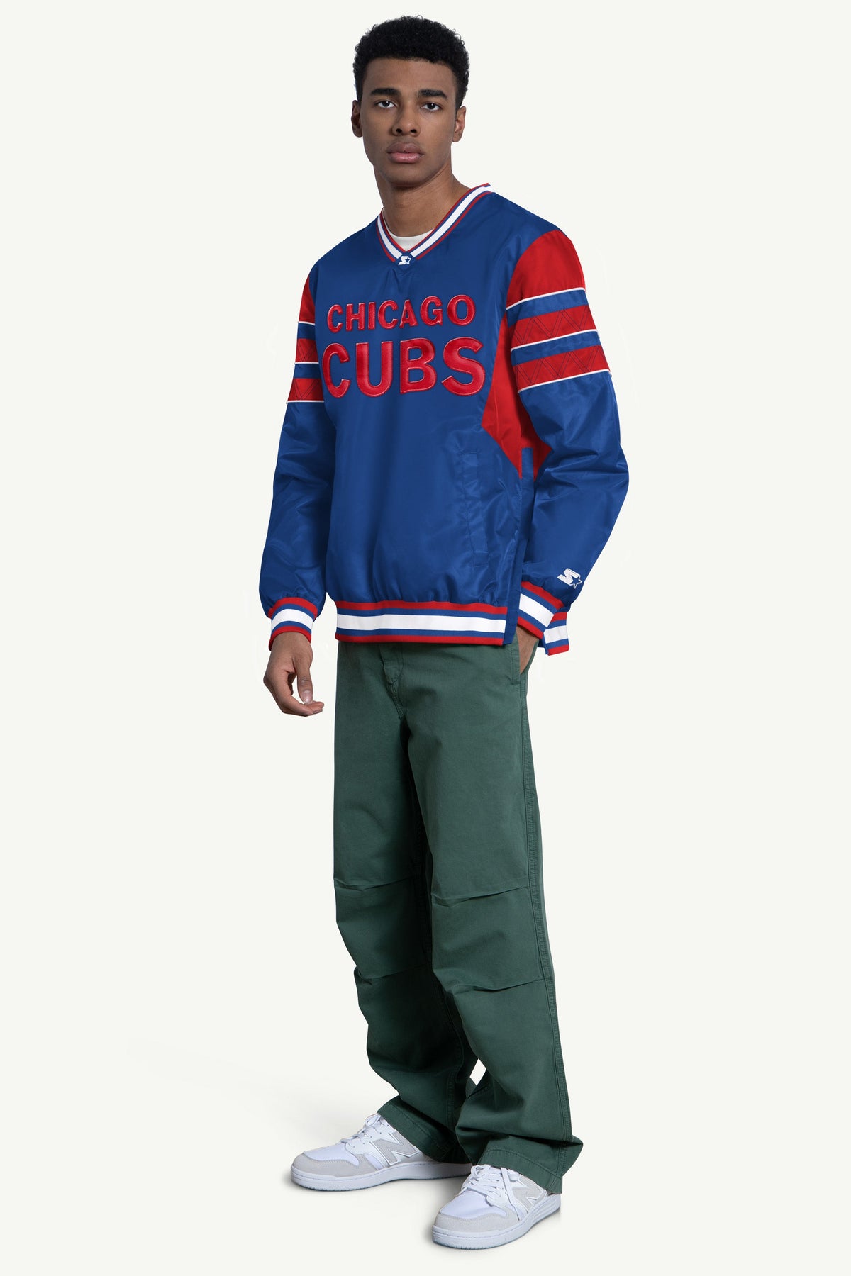 MENS CHICAGO CUBS ENFORCER V-NECK PULLOVER JACKET - Multi