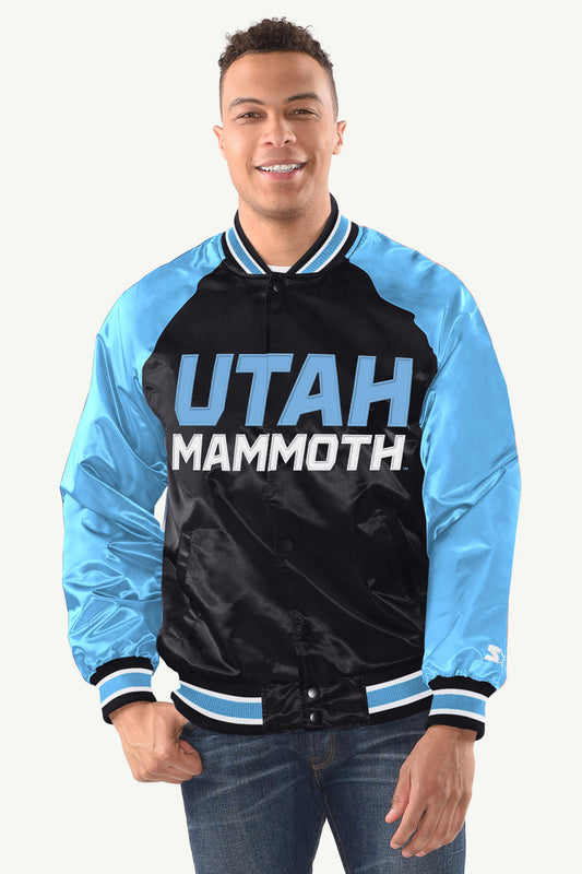 MENS UTAH MAMMOTH INDUCTEE SATIN VARSITY JACKET - Multi