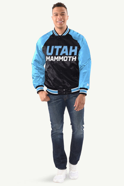 MENS UTAH MAMMOTH INDUCTEE SATIN VARSITY JACKET - Multi