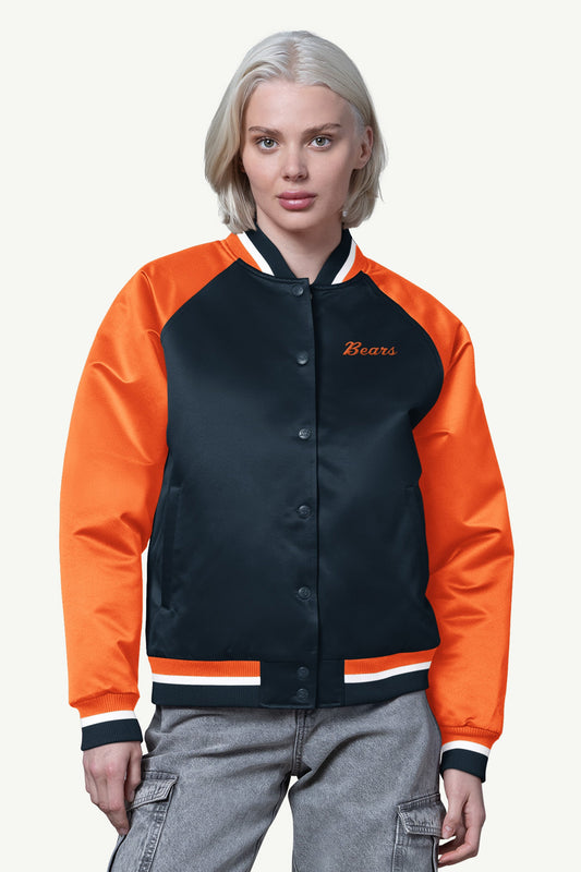 WOMENS CHICAGO BEARS FINAL SCORE SATIN VARSITY JACKET - Starter