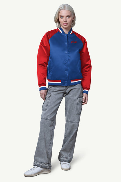 WOMENS BUFFALO BILLS FINAL SCORE SATIN VARSITY JACKET - Starter