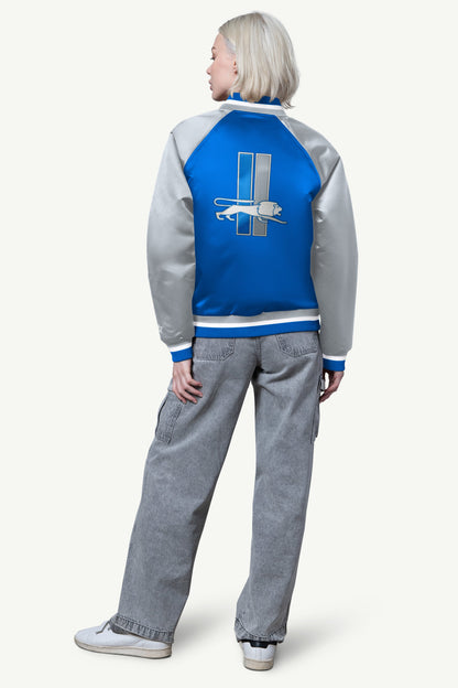 WOMENS DETROIT LIONS FINAL SCORE SATIN VARSITY JACKET - Starter