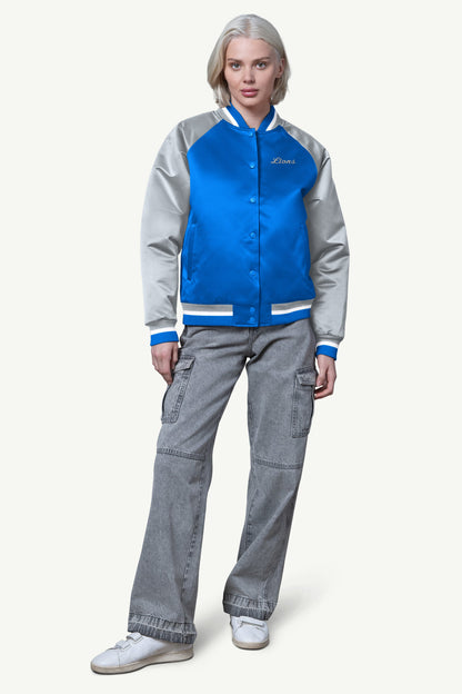 WOMENS DETROIT LIONS FINAL SCORE SATIN VARSITY JACKET - Starter