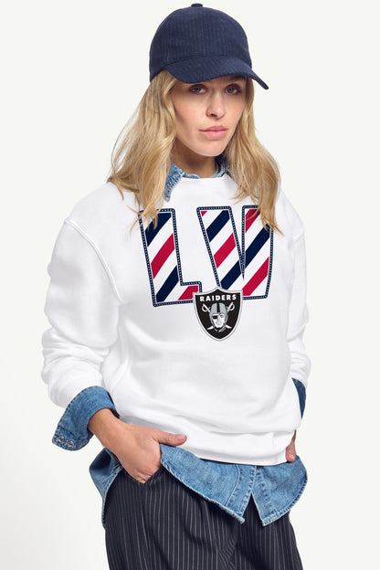 WOMENS LAS VEGAS RAIDERS STARS AND STRIPES SWEATSHIRT - White