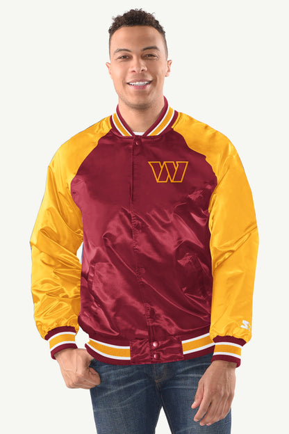 MENS WASHINGTON COMMANDERS INDUCTEE SATIN VARSITY JACKET - Multi
