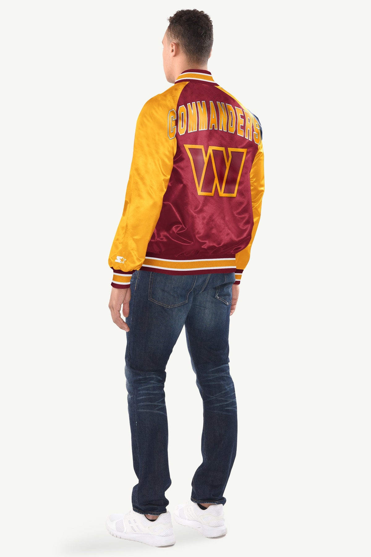 MENS WASHINGTON COMMANDERS INDUCTEE SATIN VARSITY JACKET - Multi