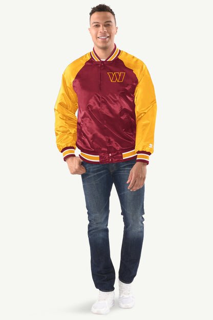 MENS WASHINGTON COMMANDERS INDUCTEE SATIN VARSITY JACKET - Multi
