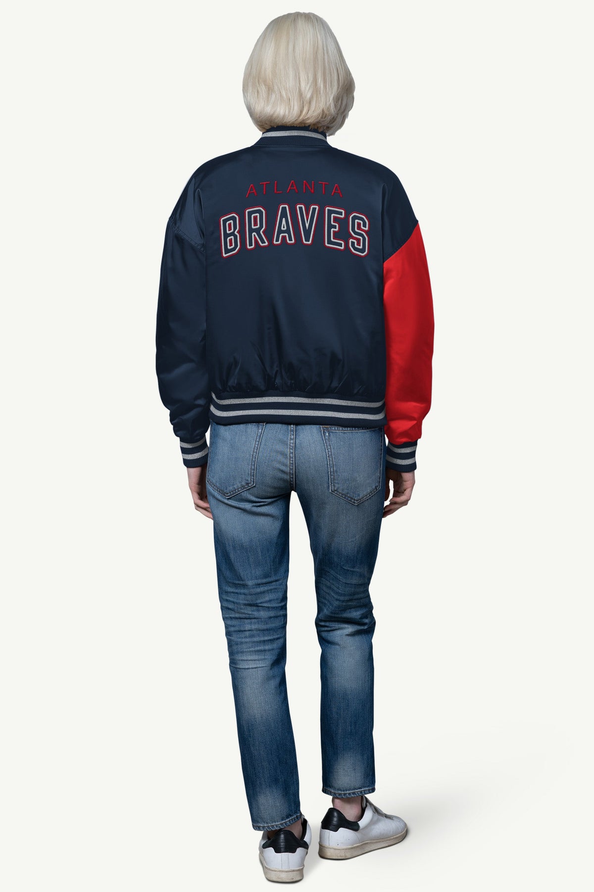 WOMENS ATLANTA BRAVES OFFSIDE SATIN VARSITY JACKET - Starter