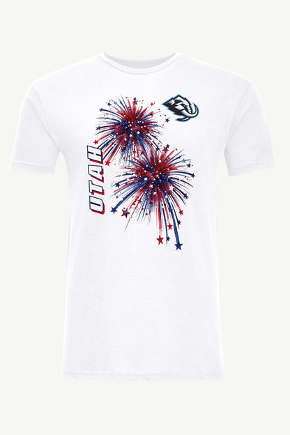 MENS UTAH MAMMOTH AMERICAN SPARKS SHORT SLEEVE T SHIRT - White