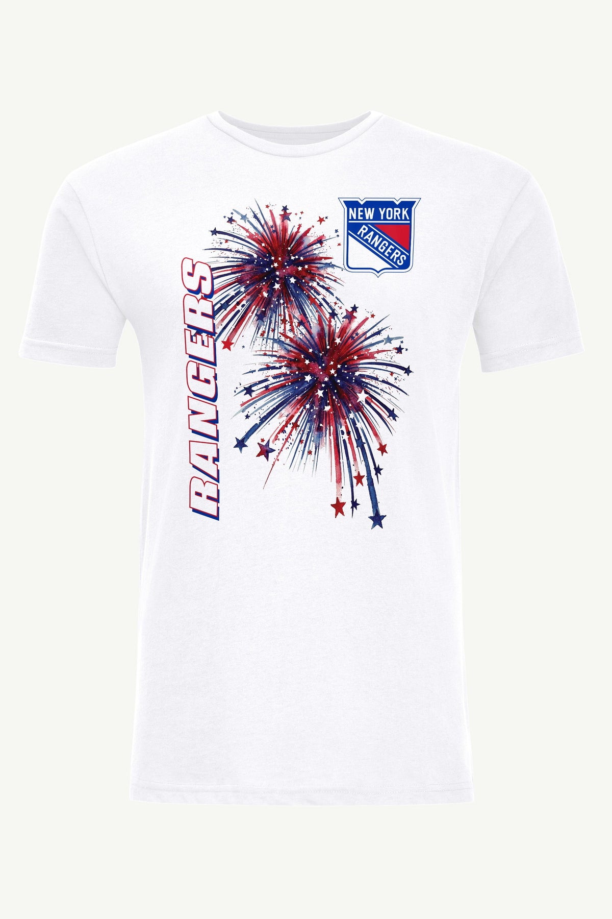 MENS NEW YORK RANGERS AMERICAN SPARKS SHORT SLEEVE T SHIRT - White