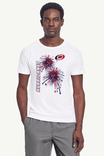 MENS CAROLINA HURRICANES AMERICAN SPARKS SHORT SLEEVE T SHIRT - White