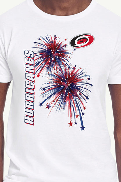 MENS CAROLINA HURRICANES AMERICAN SPARKS SHORT SLEEVE T SHIRT - White