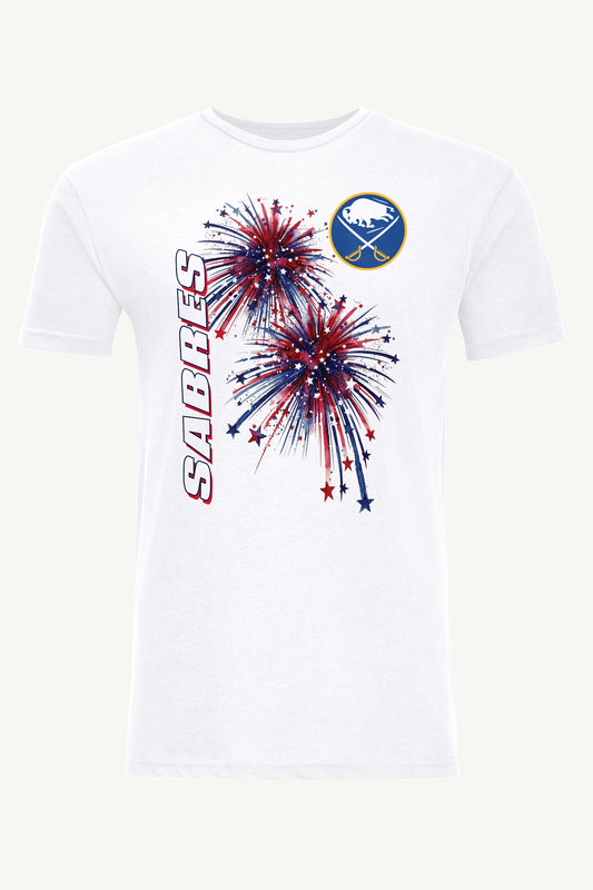 MENS BUFFALO SABRES AMERICAN SPARKS SHORT SLEEVE T SHIRT - White