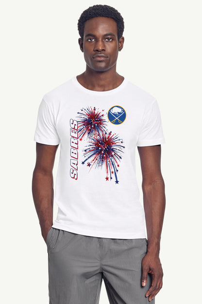 MENS BUFFALO SABRES AMERICAN SPARKS SHORT SLEEVE T SHIRT - White