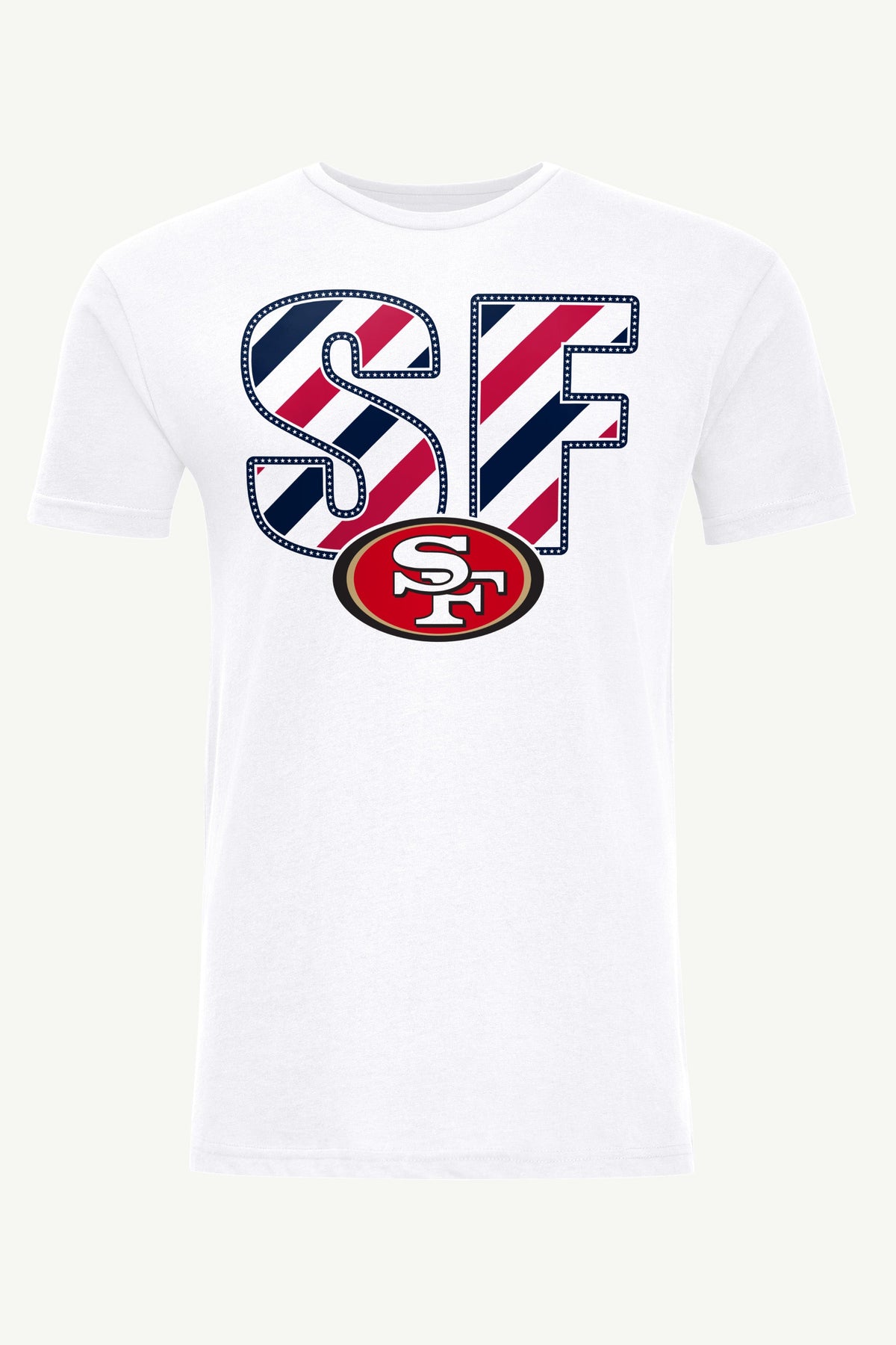 MENS SAN FRANCISCO 49ERS STARS AND STRIPES T SHIRT - White