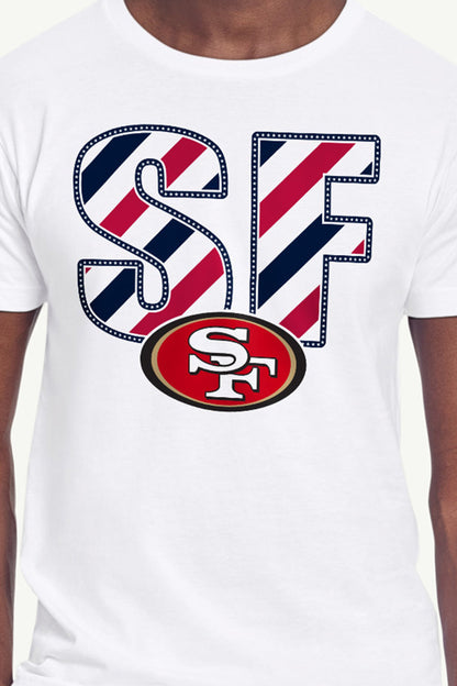MENS SAN FRANCISCO 49ERS STARS AND STRIPES T SHIRT - White