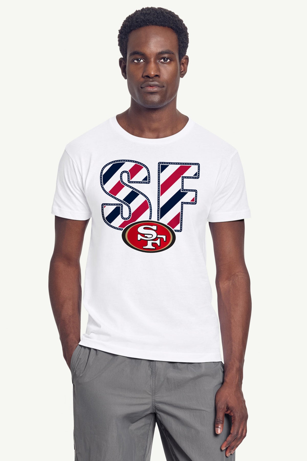 MENS SAN FRANCISCO 49ERS STARS AND STRIPES T SHIRT - White