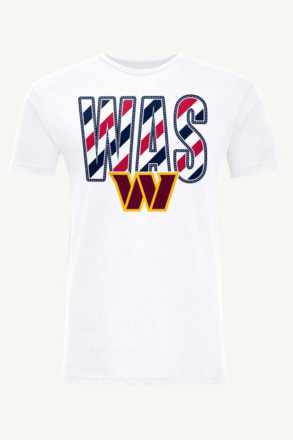 MENS WASHINGTON COMMANDERS STARS AND STRIPES T SHIRT - White