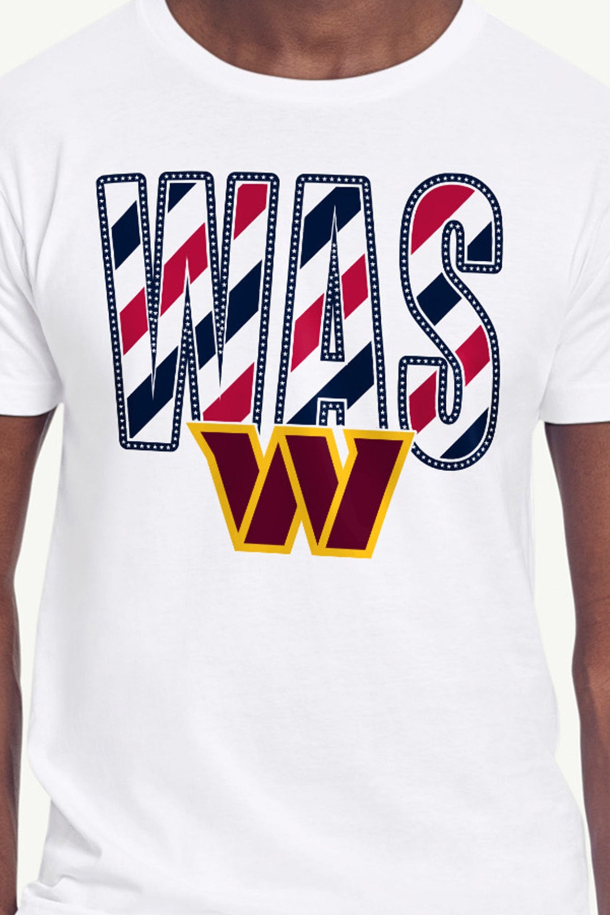 MENS WASHINGTON COMMANDERS STARS AND STRIPES T SHIRT - White