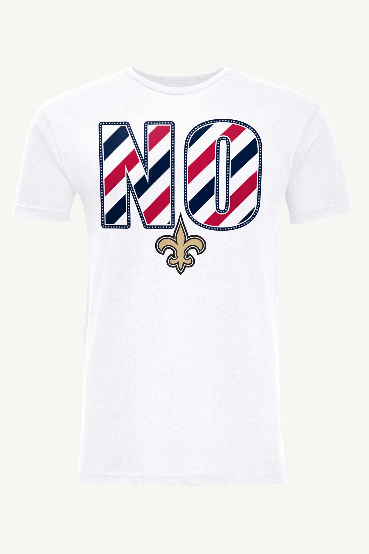 MENS NEW ORLEANS SAINTS STARS AND STRIPES T SHIRT - White